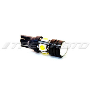 Лампа W5W SMD 4 диода+1hp-линза 5050