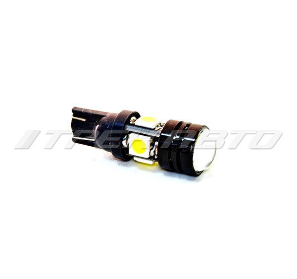 Лампа W5W SMD 4 диода+1hp-линза 5050