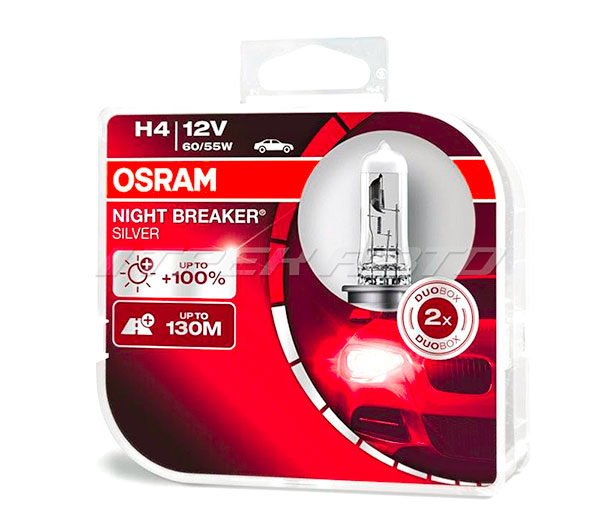 Лампы OSRAM H4 +100% NIGHT BREAKER SILVER 64193NBS-HCB к-т