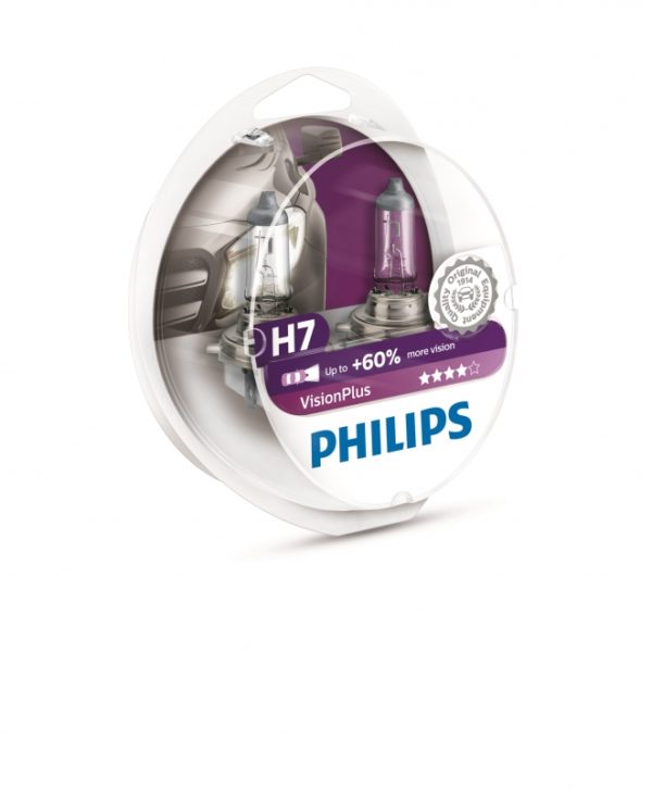 Лампы PHILIPS H7 VisionPlus +60% к-т 12972VPS2