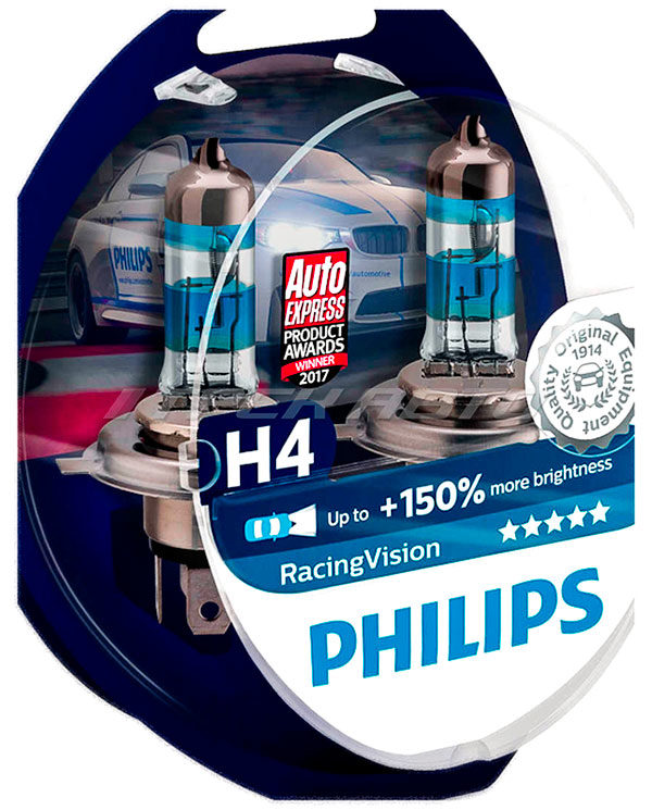 Лампы PHILIPS H4 Racing Vision +150% 12342RVS2