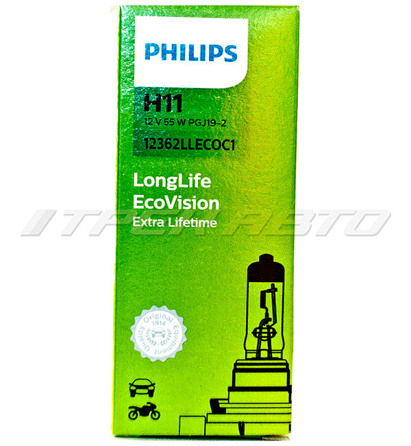 Лампа H11 PHILIPS LONG LIFE увеличенный ресурс