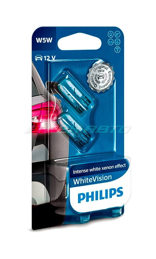 Лампы w5w PHILIPS WhiteVision к-т