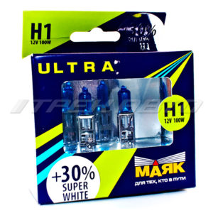 Лампы Маяк H1 100 w Super Whait +30% к-т